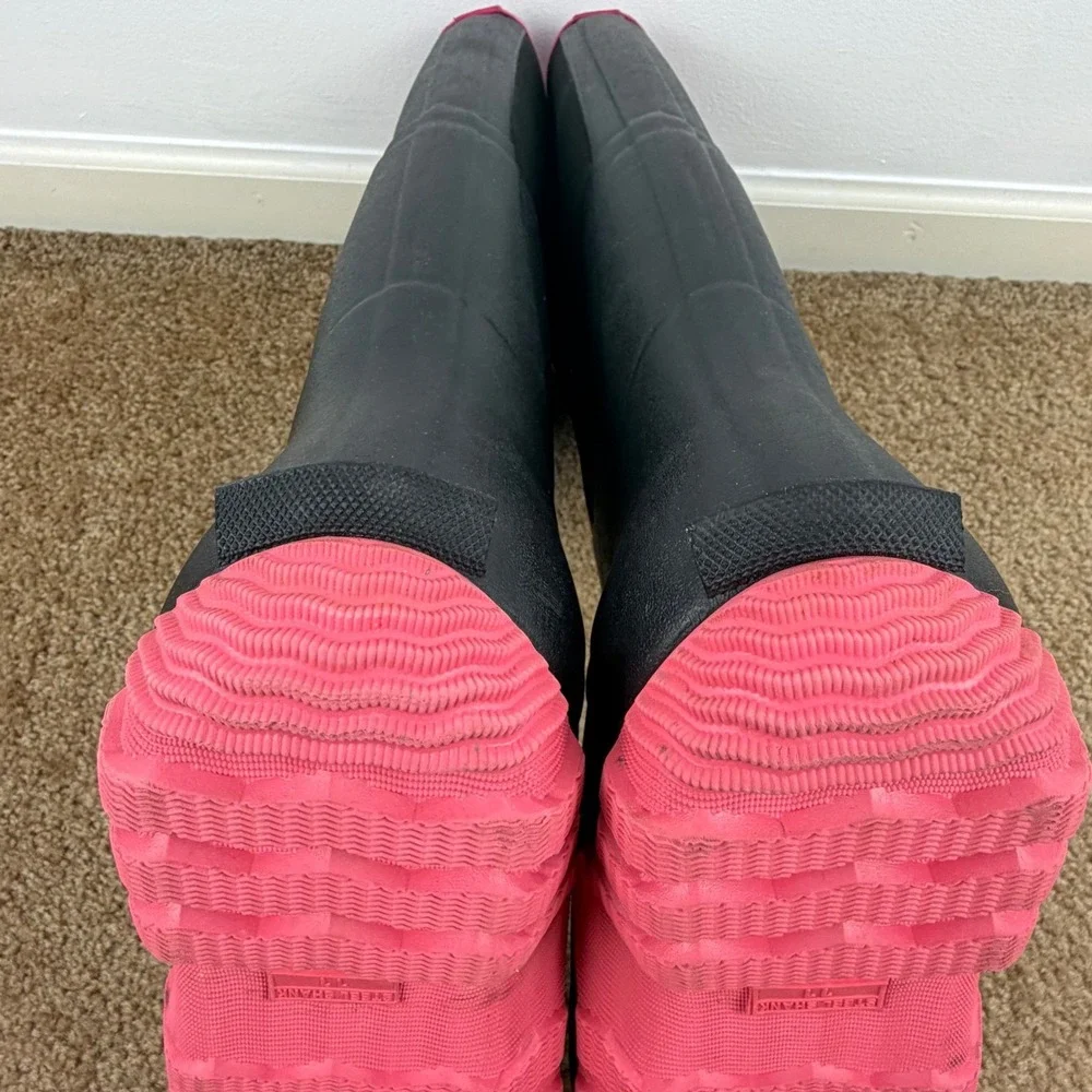 TideWe Womens Black Pink Waterproof Rubber Neoprene Rain Muck Boots Size‎ 11